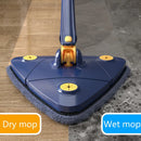 Triangle Mop 360 Rotatable Extendable Adjustable 110 Cm Cleaning Mop For Tub Tile Floor Wall Cleaning Mop Deep Cleaning Mop