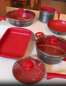 Conjunto Panelas Aço Inox 10 Peças Com 3 Camadas Antiaderente